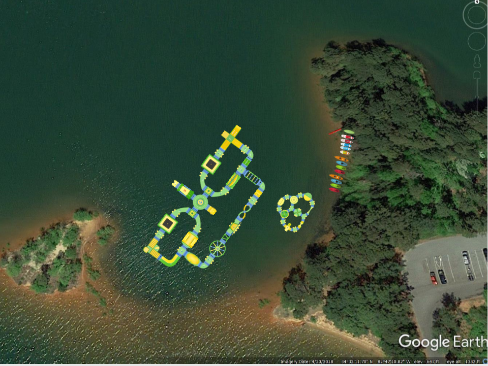 Renderings of the project's floating water park include a section for adults and another for children. (Photo/Provided)