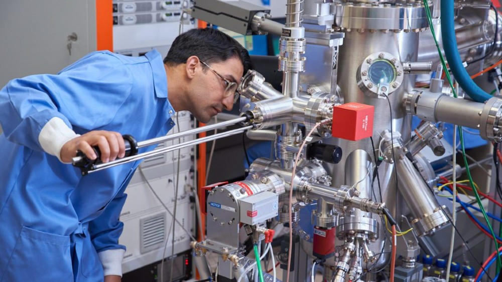 Kasra Sardashti, an assistant professor in the Clemson University Department of Physics and Astronomy, conducts an experiment. (Photo/Clemson University) 