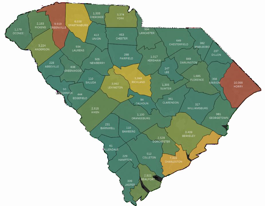 A county-by-county breakdown of unemployment claims filed for the week ending April 4. (Image/Provided)