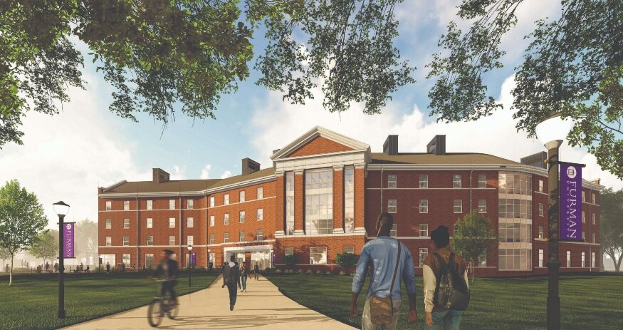 McMillan Pazdan Smith designed Furman University South Housing going up now in SoHo Circle on the Furman campus. (Rendering/McMillan Pazdan Smith)