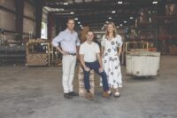 Max Berry, Katie Lyon and Wes Lyon started Allegiance Flag Supply in a garage and $5,000. Now it occupies a 24,000-square-foot facility in North Charleston. (Photo/Allegiance Flag Supply)