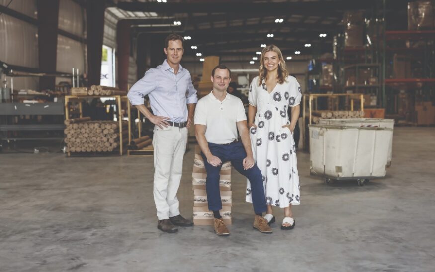 Max Berry, Katie Lyon and Wes Lyon started Allegiance Flag Supply in a garage and $5,000. Now it occupies a 24,000-square-foot facility in North Charleston. (Photo/Allegiance Flag Supply)