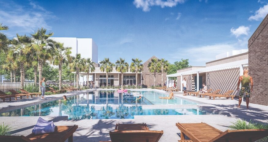 The Lofts Clubhouse Amenity Center is a feature of phase two of the Lofts Downtown Nexton development. (Rendering/The Middleton Group)