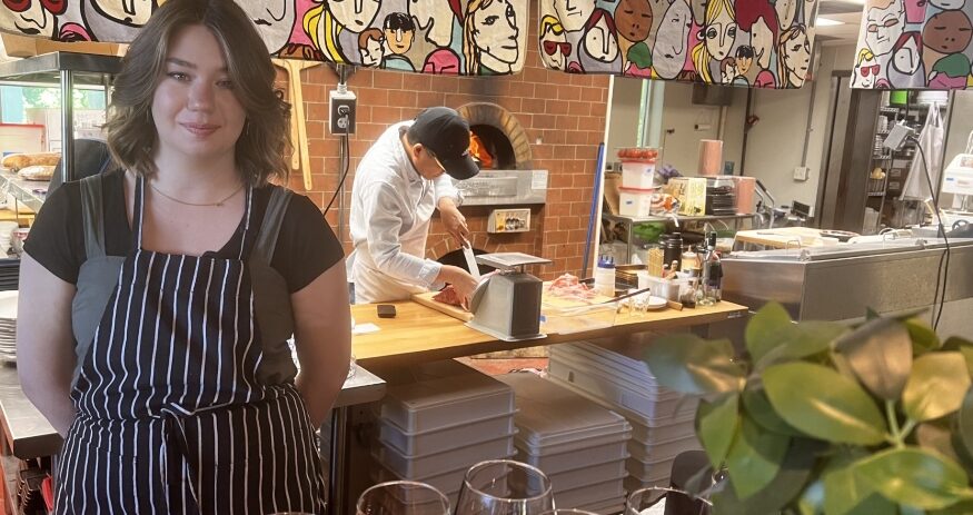 Erica Song is the welcoming face of the restaurant named in her honor, helping guide the strategy as Erica — Wood Fire Bistro & Oyster Bar leaves its Yolk origins behind. (Photo/Ross Norton)|Troy Song focuses the energy he once put in sushi dishes onto a cut of beef, a new addition in the evolution of his menus. (Photo/Ross Norton)|Wood and fire are integral ingredients to menu items at Erica. (Photos/Erica Song)||