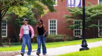 Students walk to class on the first day of class earlier this semester. Among other honors, the university has been recognized for the beauty of its campus. (Photo/Furman University)