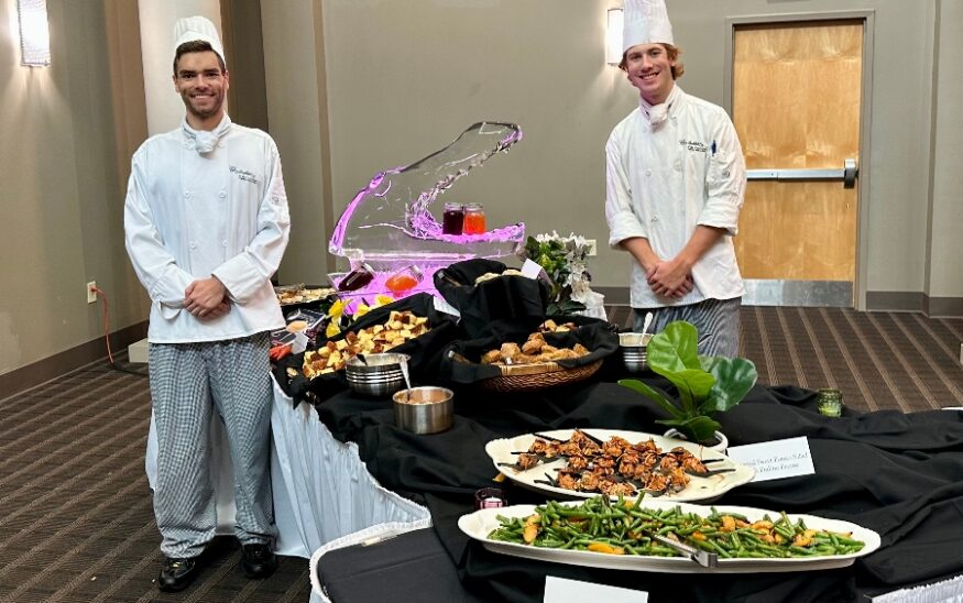 Will Nelms, right, and Ben Hidde, left, at Greenville Technical College's Culinary Institute of the Carolinas, which recently underwent a rebrand. (Photo/Culinary Institute of the Carolinas)