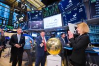 Hunter Westbrook, president and CEO, recently rang The Opening Bell along with members of HomeTrust Bank’s board of directors and executive management team, in celebration of the bank moving its listing to the New York Stock Exchange. (Photo/HomeTrust Bank)