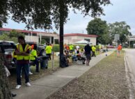 Members of the International Longshoremen's Association march in a strike outside thier headquarters in Charleston. (Photo/Hollie Moore)