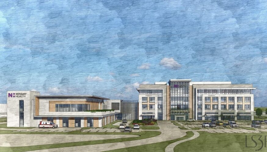 Novant Health has received state approval to build a new 20-bed hospital in Greenville, offering outpatient care and specialty services by 2027. (Rendering/LS3P)