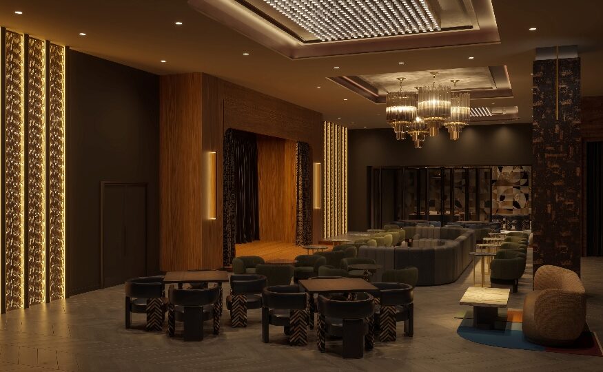 Sertatonic, a music venue, lounge and event space, is set to open in Camperdown Plaza in Q2 2025. (Rendering/skene visuals)