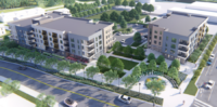 Leasing is expected to begin next year for Southernside East, with the first occupants moving into the 93-unit housing project in 2027. (Rendering/McMillan Pazdan Smith)