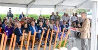 Clemson University Provost Bob Jones, a forestry graduate, speaks at the groundbreaking ceremony. (Photo/Clemson University)
