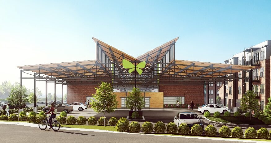 The 45,000-square-foot future home of Safe Harbor will provide shelter for victims of domestic violence as well as a home for the organization’s services. (Rendering/M Peters Group)