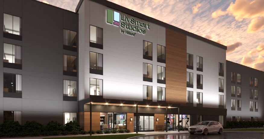 The 113-room LivSmart Studios by Hilton in Columbia is designed to accommodate travelers who intend to stay about two weeks. (Rendering/Parks Hospitality Group)