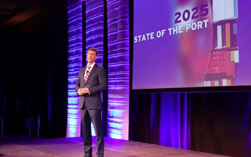 SC Ports President and CEO Micah Mallace detailed his pledge for aggressive growth during his first State of the Port address. (Photo/English Hurteau)
