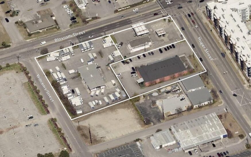 Trinity Partners sold a prominent Columbia site, which totals nearly four acres at the corner of Huger and Blossom streets, to developer Subtext. (Photo/Trinity Partners)
