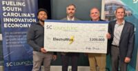 Javon Jones, SCRA senior investment associate, Dr. Robert Leonardi, founder of ElectroWire, Mitch Smith, SCRA senior investment manager, Lee MacIlwinen, SCRA chief program officer. (Photo/SCRA)