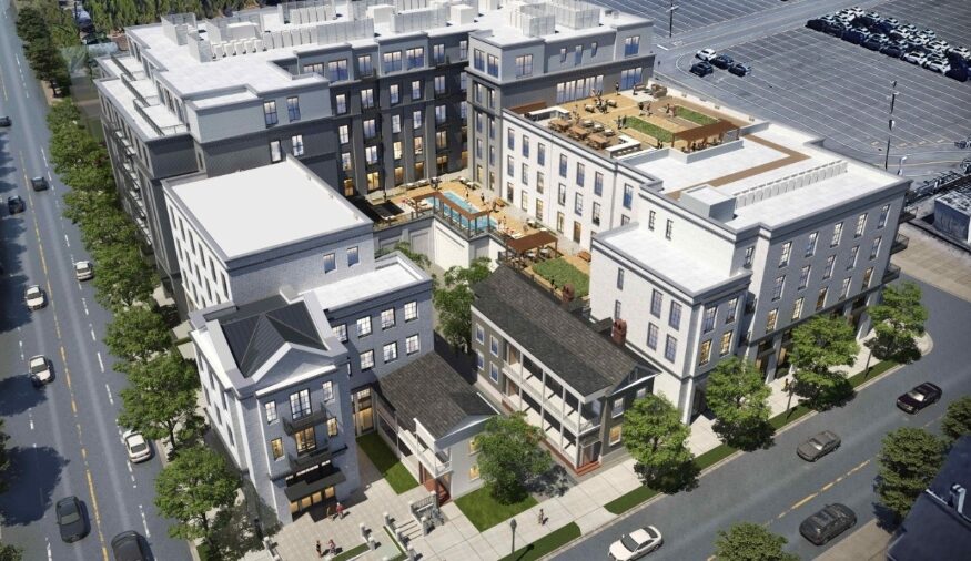 Henderson Park, an international private equity real estate manager with U.S. headquarters in Charleston, and Landmark Properties, a real estate firm specializing in development, construction, investment management and operation of high-quality residential communities, have closed on the acquisition of a 1.21-acre site in Charleston, which they will develop into a 335-bed, six-story student housing community adjacent to the College of Charleston. (Rendering/Landmark Properties)