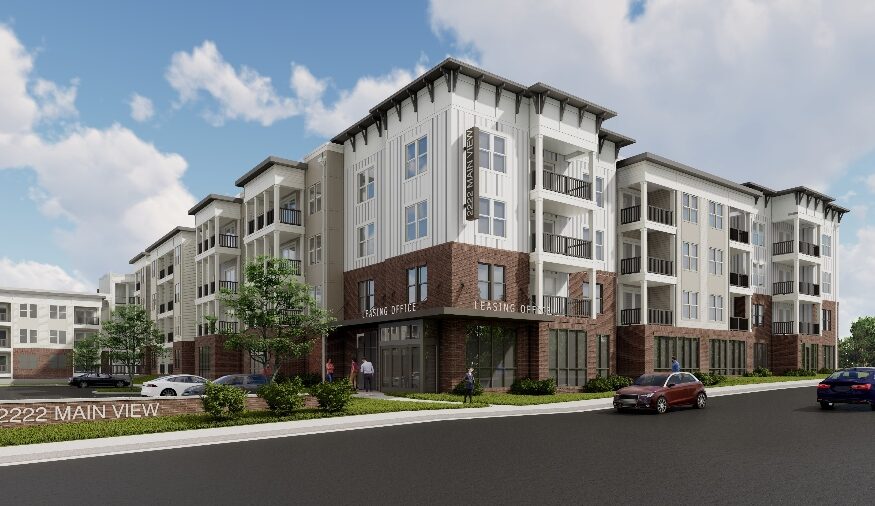 CF Evans Construction has been selected by Commonwealth Properties as the general contractor for 2222 Main View, a luxury 320-unit apartment community in downtown Columbia. (Rendering/CF Evans Construction)