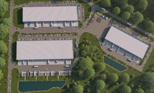 The Augusta Arbor II project will add more than 346,000 square feet of Class A light industrial space near I-185 in the Greenville–Spartanburg region. (Rendering/Blue Road Investments)