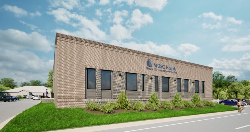 Local officials, MUSC Health leaders and development partners break ground Feb. 3 on a new 4,500-square-foot primary care medical office building on Trenholm Road in Forest Acres. (Rendering/McKenzie Architecture)