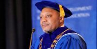 Denmark Technical College President Eric Brown speaks during his investiture ceremony Jan. 30 at the William L. McDuffie Student Life Center on the college’s campus. (Photo/Denmark Technical College)