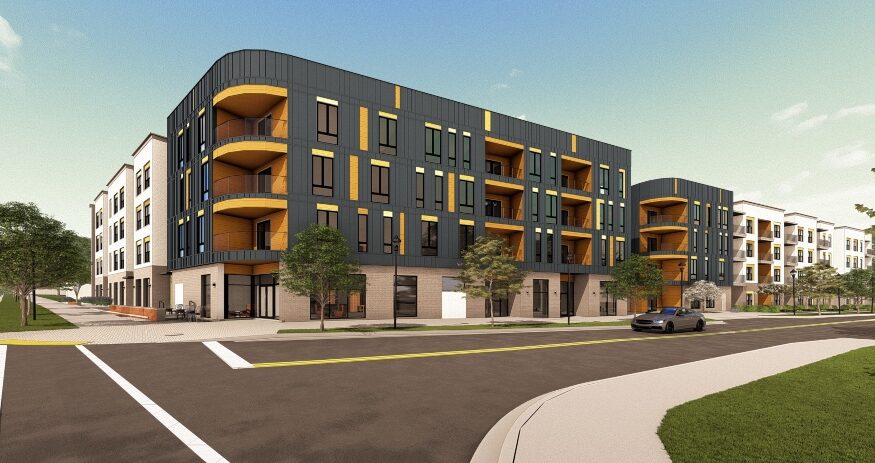 The Alliance, a $38 million mixed-use development planned for Laurens Road, will bring 100 affordable housing units and ground-floor commercial space to Greenville’s Nicholtown community. (Rendering/McMillan Pazdan Smith)