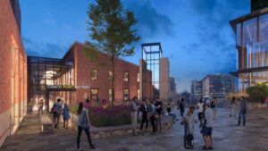 The Coach Music Factory building was a carriage factory when it first opened in 1857. (Rendering/Peace Center)