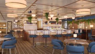 Chef Nick Dugan will lead The Crossing, a Mediterranean-inspired waterfront restaurant opening March 30 at The Cooper hotel in Charleston. (Rendering/The Crossing)