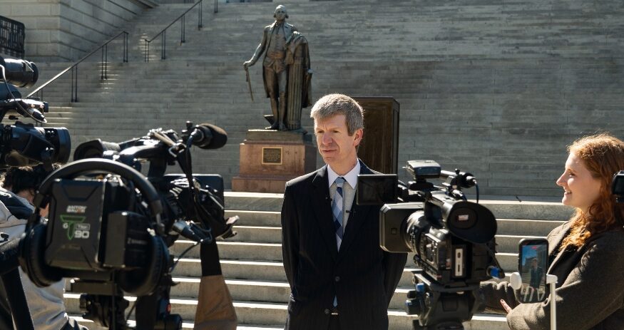 Research economist Joey Von Nessen of the Darla Moore School of Business talks about his study at the press conference. (Photo/Goodwill)