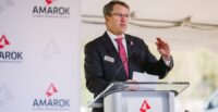 AMAROK CEO Mark Wesley gathered with leaders in Columbia’s BullStreet District where AMAROK plans to build a $69 million headquarters to support its growing workforce. (Photo/AMAROK)