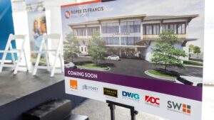 A rendering shows the structure that will rise above an old Cadilliac dealership site near the base of the Arthur Ravenel Jr. Bridge. (Photo/Roper St. Francis)