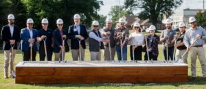 Leaders from Self Regional Healthcare and Robins & Morton celebrate the groundbreaking of the new Self Medical Center Spring Street in Greenwood. (Photo/Abby Williams)