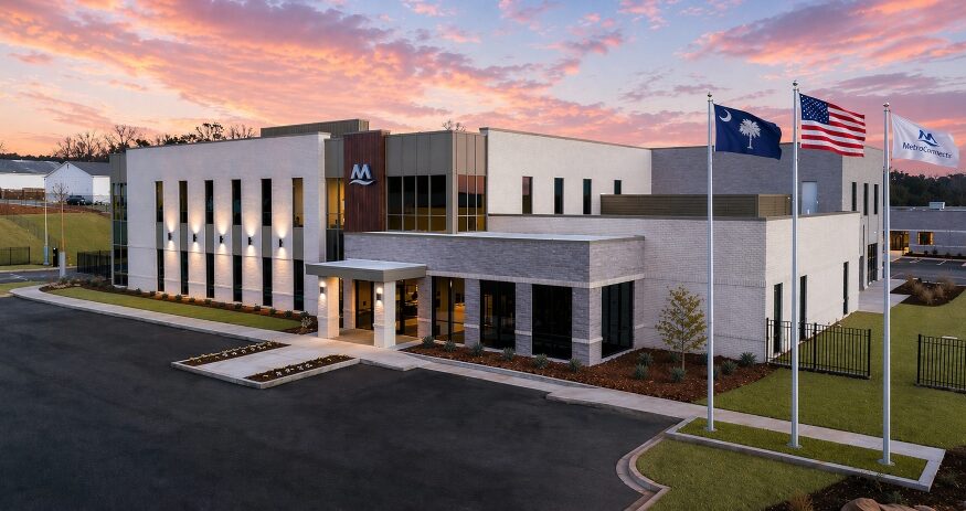 MetroConnects officials celebrated the opening of the utility provider’s new 23-acre campus on W. Butler Road in Greenville County. (Rendering/DP3 Architects)