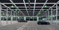 Officials broke ground on Columbia Metropolitan Airport’s terminal energy project, which will add a solar microgrid, battery storage and hundreds of covered parking spaces. (Rendering/FlyCAE.com)