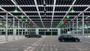 Officials broke ground on Columbia Metropolitan Airport’s terminal energy project, which will add a solar microgrid, battery storage and hundreds of covered parking spaces. (Rendering/FlyCAE.com)