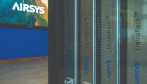 An Airsys cooling rack is designed to efficiently remove heat from high-performance data center servers using advanced liquid cooling technology. (Photo/Airsys)