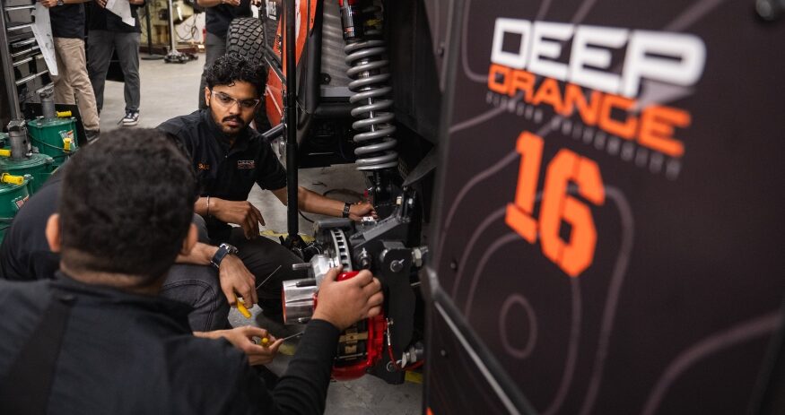 Graduate students at Clemson University work on last year’s concept prototype — Deep Orange 16. This year they are working alongside BMW engineers to develop the Deep Orange 17 energy-positive electric vehicle concept, scheduled to debut this August. (Photo/Clemson University)