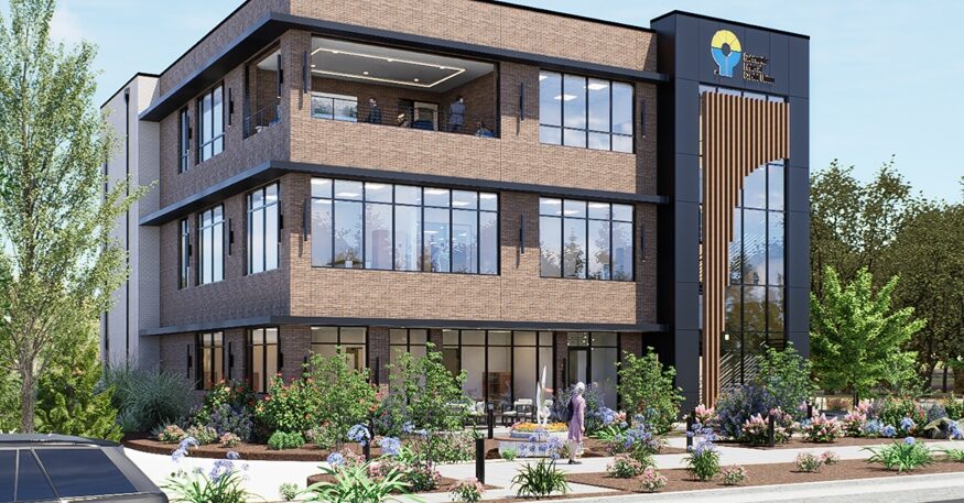 A rendering of Greenville Federal Credit Union's planned $9.5 million expansion, which will add a three-story administrative building to its Wade Hampton Boulevard campus. (Rendering/SHLTR)