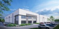 A rendering shows the N. Greenwood Phase II Speculative Building, one of four commercial construction projects featured in this edition of Under Construction. (Rendering/McMillan Pazdan Smith)