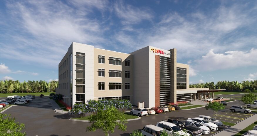 Rendering of Prisma Health's planned $180 million Fountain Inn Medical Park, a 50-acre health care campus that will expand specialty and outpatient services in southern Greenville County. (Rendering/Prisma Health)