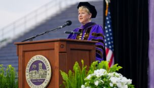 Furman University President Elizabeth Davis will retire in 2027 after leading the Greenville institution for 12 years and overseeing its bicentennial celebration and record fundraising campaign. (Photo/Furman University)