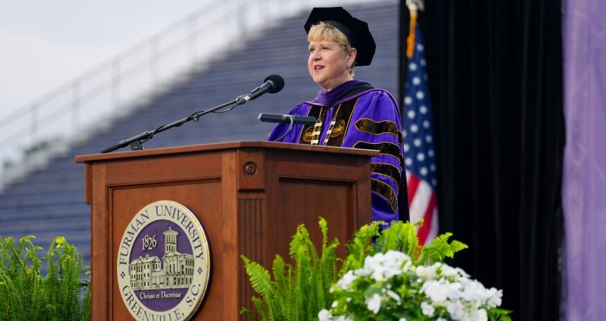 Furman University President Elizabeth Davis will retire in 2027 after leading the Greenville institution for 12 years and overseeing its bicentennial celebration and record fundraising campaign. (Photo/Furman University)