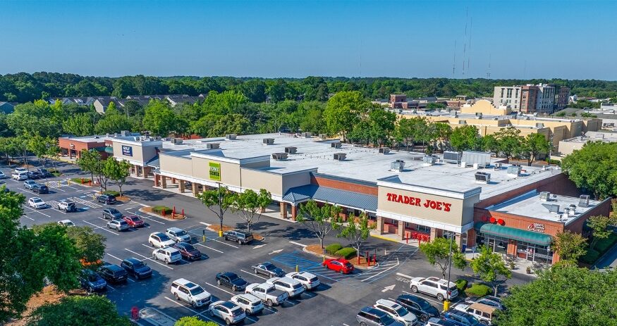 Continental Realty Corp. has sold Sweetgrass Corner and The Shops at Towne Centre Way in Mount Pleasant after transforming the property into a fully leased retail destination anchored by Trader Joe's, HomeSense and Golf Galaxy. (Photo/Continental Realty Corp.)