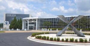BMW Manufacturing celebrated the next era of the X models by first unveiling a new X sculpture in front of the Zentrum at Plant Spartanburg, and then by unveiling the latest iteration of the BMW X5. (Photo/Ross Norton)