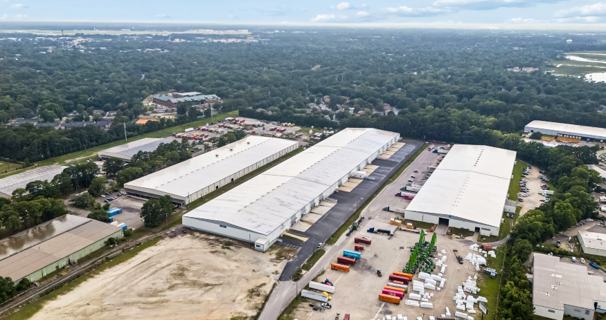 North Rhett Center in Hanahan includes 516,000 square feet across two industrial buildings, with 318,926 square feet currently available for lease. (Photo/CBRE)