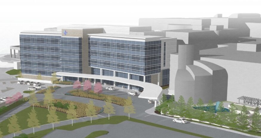 A $325 million heart and vascular hospital planned by Spartanburg Regional will add 104 beds and expanded cardiovascular services to the Spartanburg Medical Center campus. (Rendering/Spartanburg Regional Healthcare System)