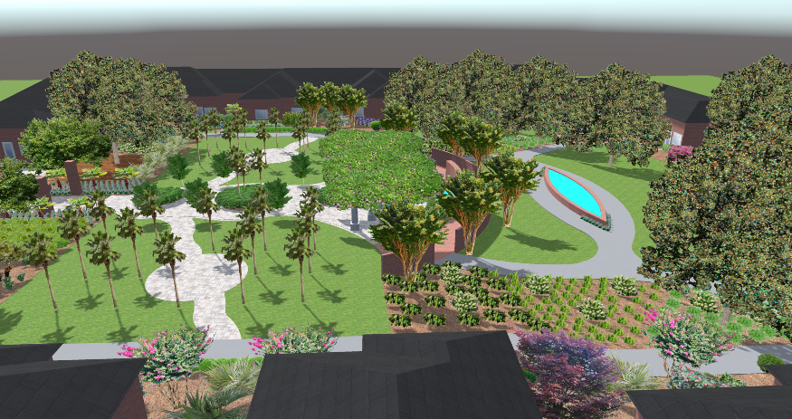 Construction continues across South Carolina on commercial projects ranging from industrial and mixed-use developments to government facilities and retirement community improvements. Projects include Palm Court Renewal pictured above. (Rendering/Louise Goodwin)