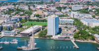 JLL is marketing the 3.31-acre Dockside site on the Charleston Peninsula, which includes nearly 300 feet of Cooper River frontage and a private concrete pier. (Photo/JLL)
